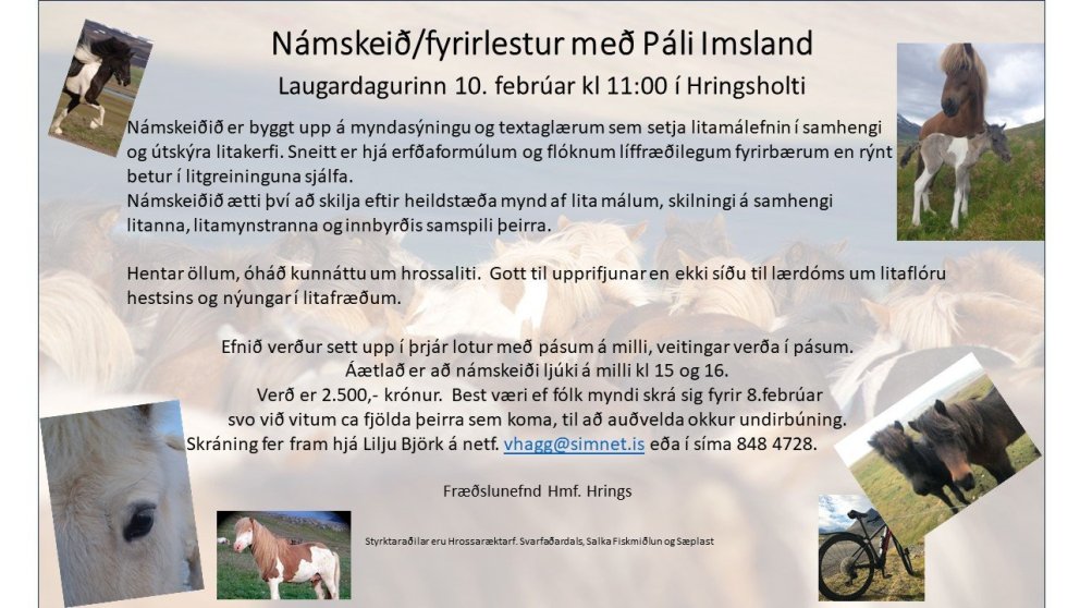 Námskeið/fyrirlestur með Páli Imsland