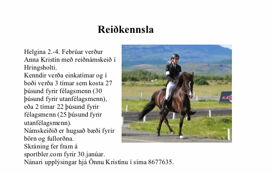 Reiðnámskeið Anna Kristín